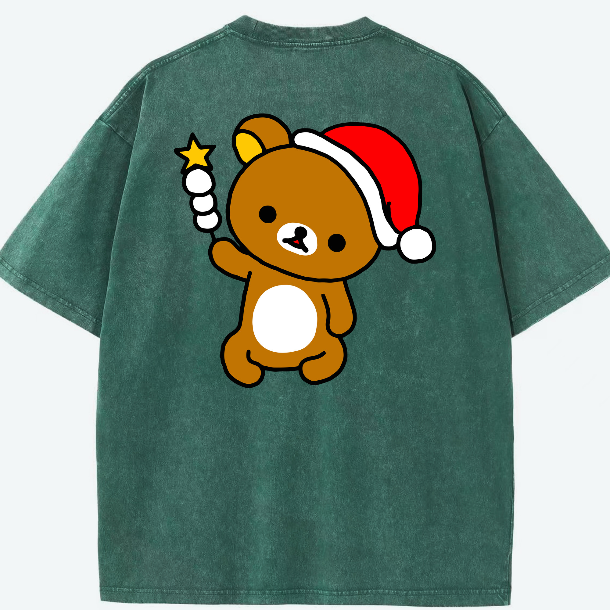 （画像用） リラックマ リラックマ キイロイトリ Rilakkuma Korilakkuma Kiiroitori 綿100% ヴィンテージ風 半袖Tシャツ（背面プリント）